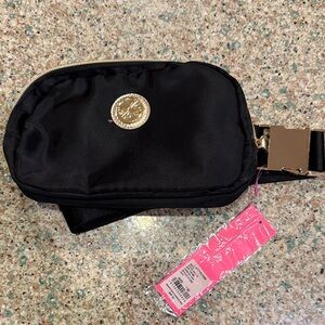 Lilly Pulitzer Black Crossbody Bag with Gold Accent